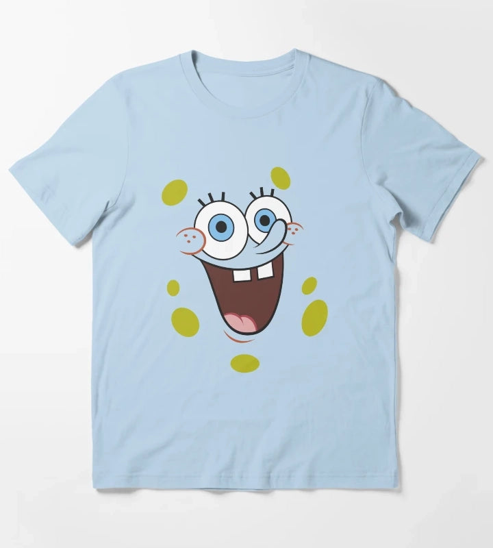 SpongeBob SquarePants Face Portrait T-Shirt Sky Blue