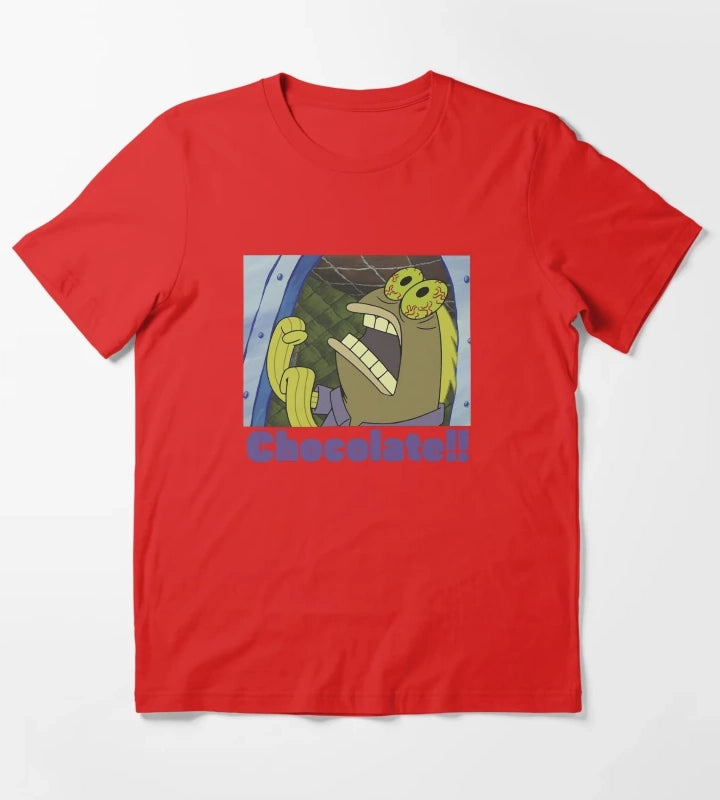 SpongeBob SquarePants Fish Screams Chocolate T-Shirt Red