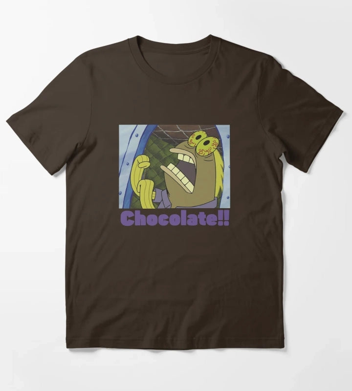 SpongeBob SquarePants Fish Screams Chocolate T-Shirt Brown