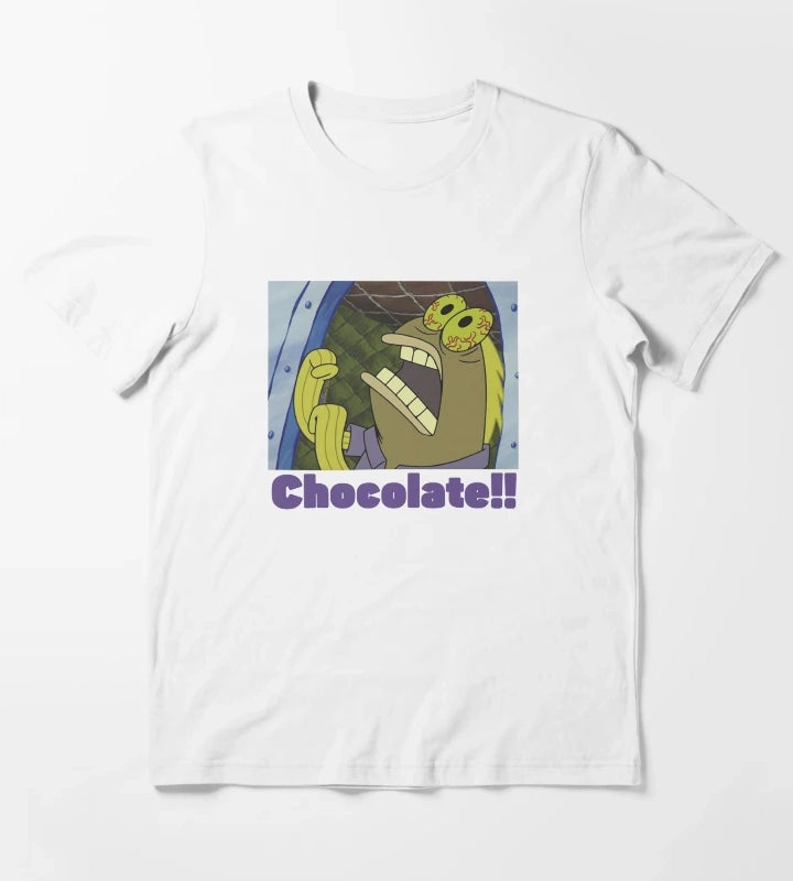 SpongeBob SquarePants Fish Screams Chocolate T-Shirt White