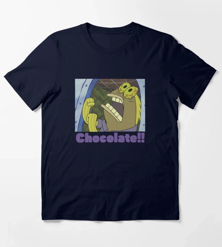 SpongeBob SquarePants Fish Screams Chocolate T-Shirt Navy