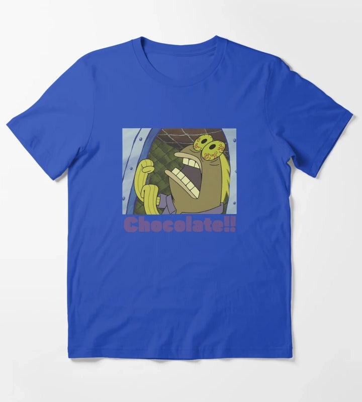 SpongeBob SquarePants Fish Screams Chocolate T-Shirt Blue