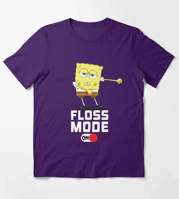 SpongeBob SquarePants Floss Mode On Dancing SpongeBob T-Shirt Purple