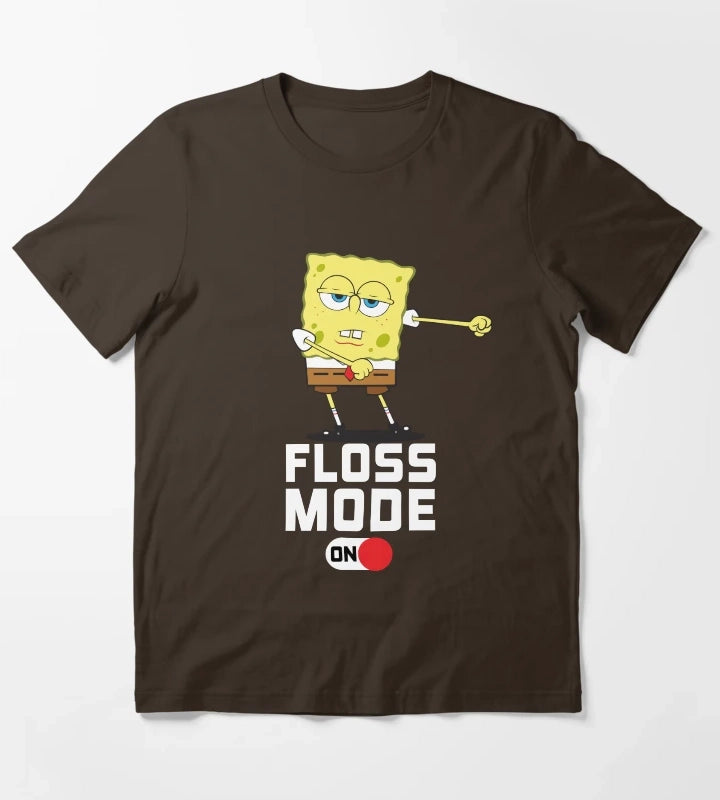 SpongeBob SquarePants Floss Mode On Dancing SpongeBob T-Shirt Brown