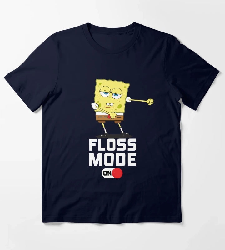 SpongeBob SquarePants Floss Mode On Dancing SpongeBob T-Shirt Navy