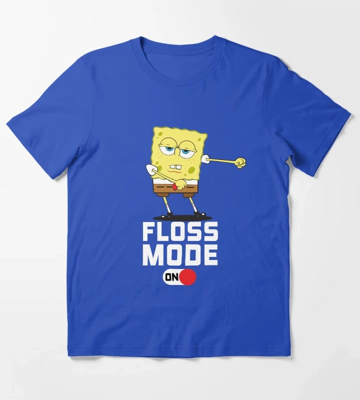 SpongeBob SquarePants Floss Mode On Dancing SpongeBob T-Shirt Blue