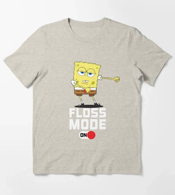 SpongeBob SquarePants Floss Mode On Dancing SpongeBob T-Shirt Cream