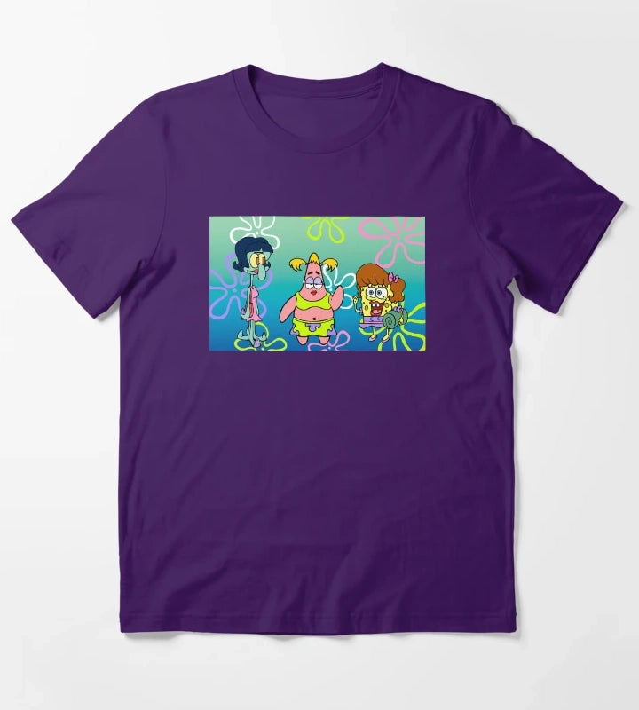 SpongeBob SquarePants Girls Night Portrait T-Shirt Purple
