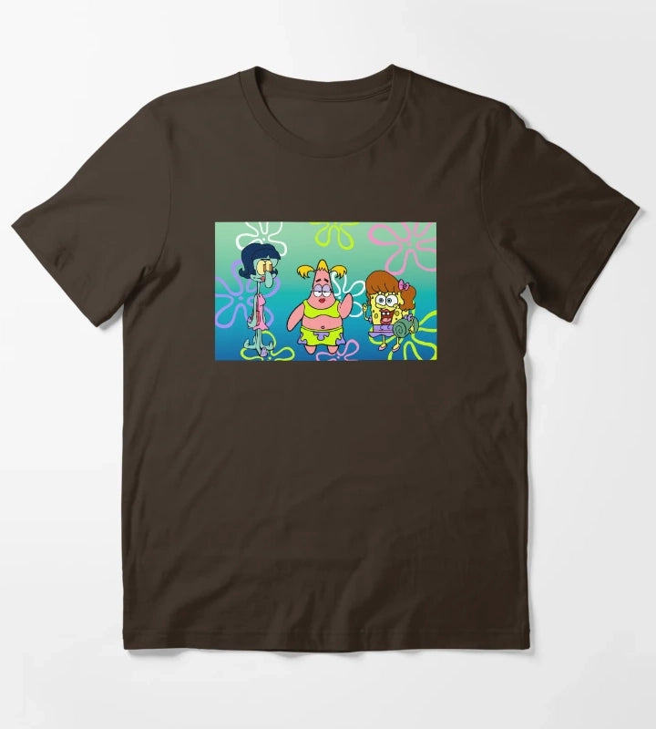 SpongeBob SquarePants Girls Night Portrait T-Shirt Brown