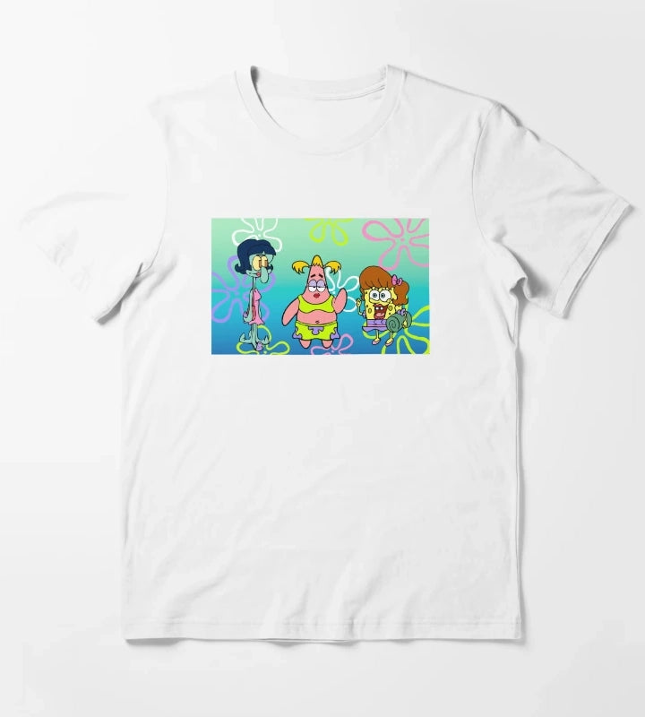 SpongeBob SquarePants Girls Night Portrait T-Shirt White