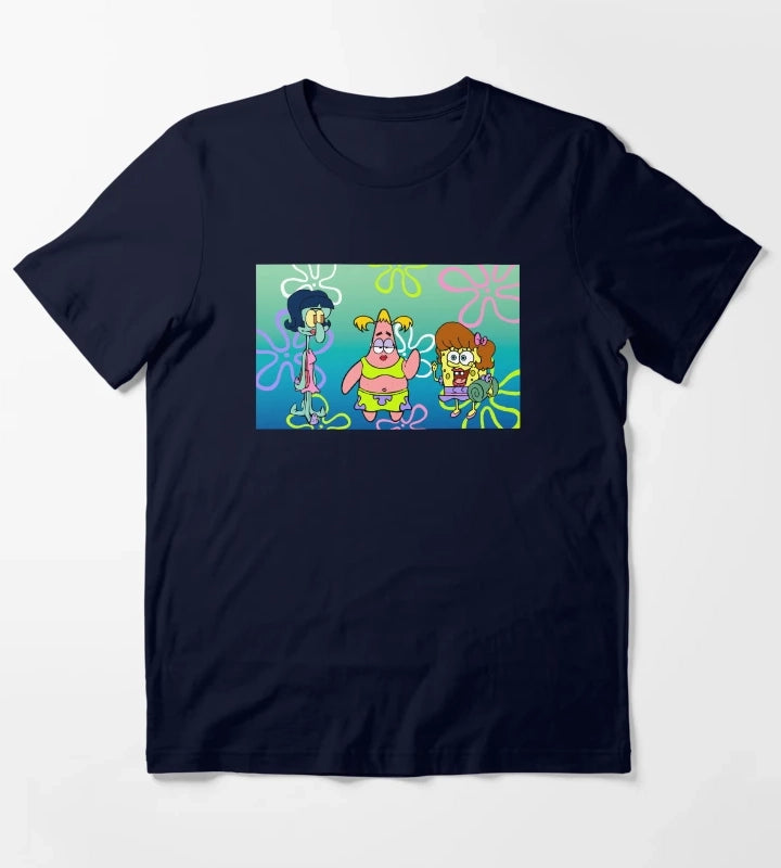 SpongeBob SquarePants Girls Night Portrait T-Shirt Navy