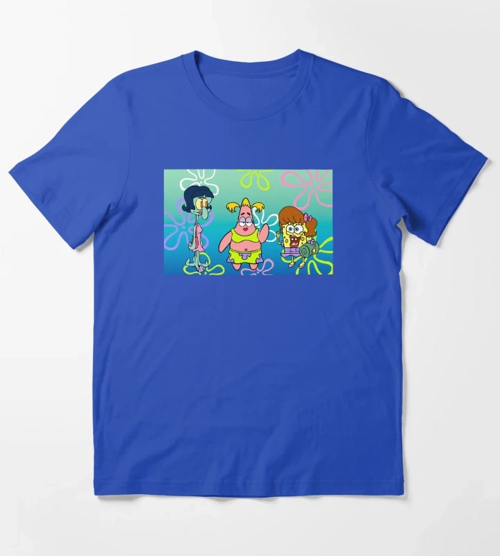 SpongeBob SquarePants Girls Night Portrait T-Shirt Blue