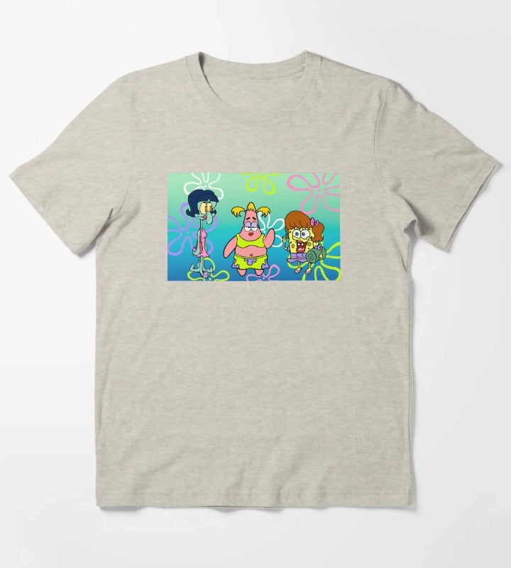 SpongeBob SquarePants Girls Night Portrait T-Shirt Cream