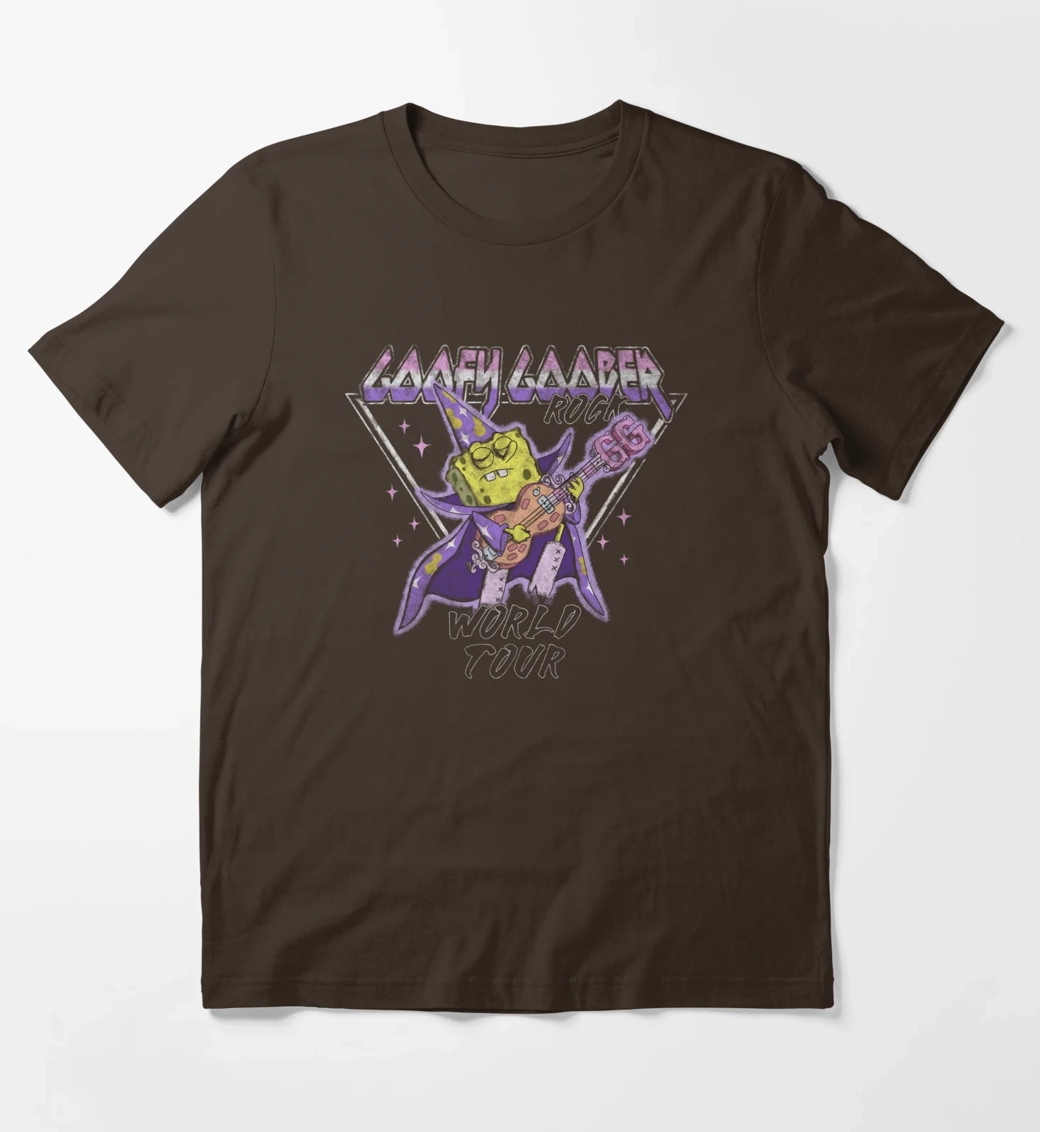 SpongeBob SquarePants Goofy Goober Rock World Tour T-Shirt Brown