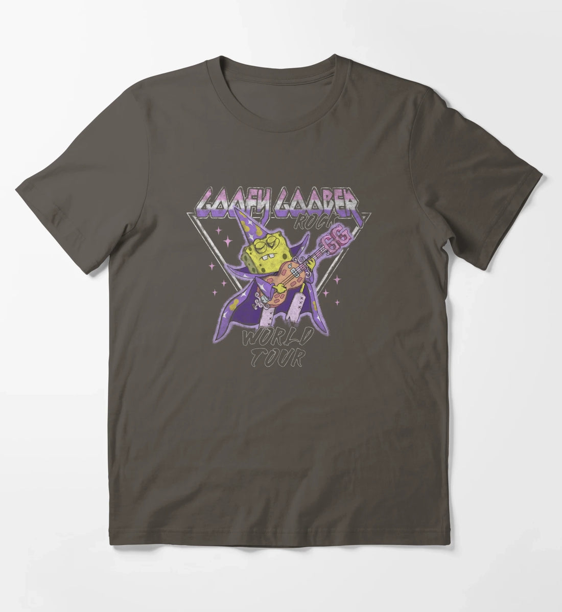 SpongeBob SquarePants Goofy Goober Rock World Tour T-Shirt Dark Grey
