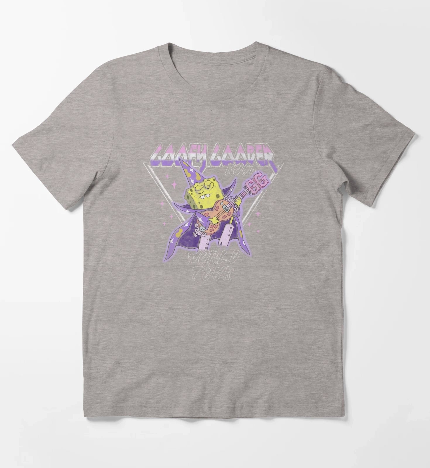 SpongeBob SquarePants Goofy Goober Rock World Tour T-Shirt Heather Grey