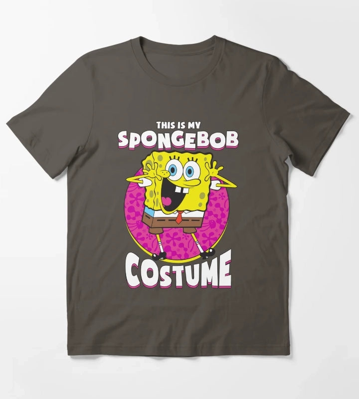 SpongeBob SquarePants Halloween This Is My SpongeBob Costume T-Shirt Dark Grey