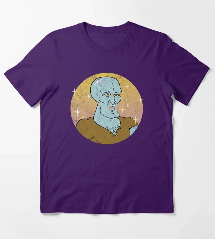 SpongeBob SquarePants Handsome Squidward Portrait T-Shirt Purple