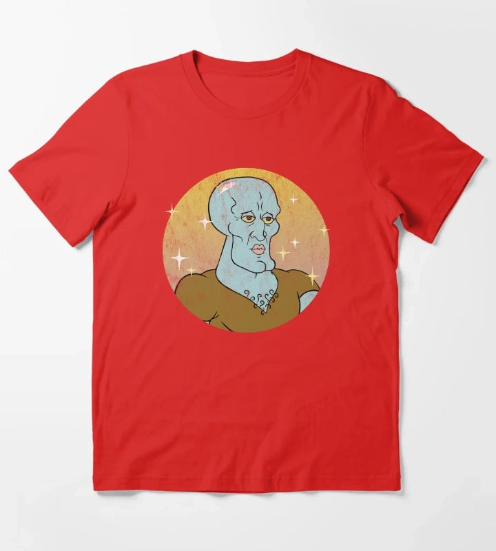 SpongeBob SquarePants Handsome Squidward Portrait T-Shirt Red