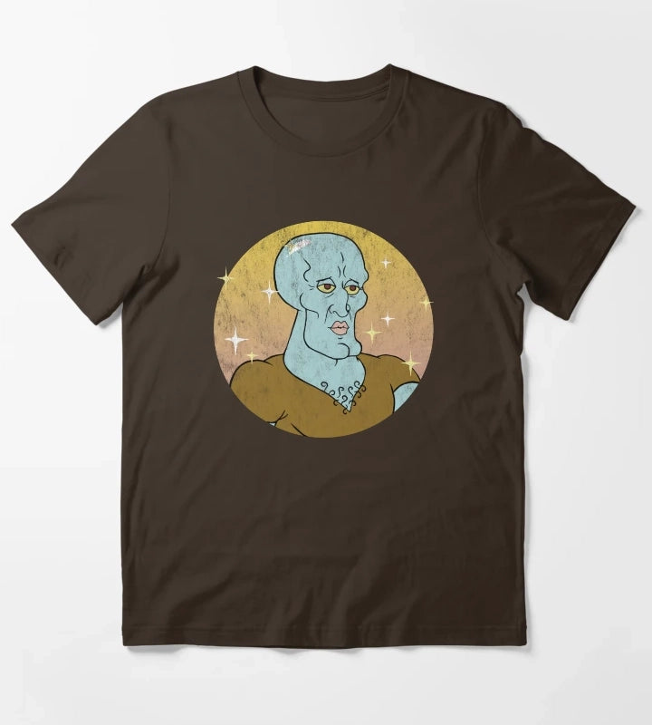 SpongeBob SquarePants Handsome Squidward Portrait T-Shirt Brown