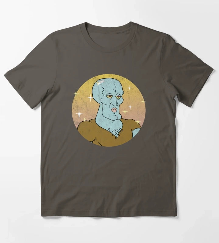 SpongeBob SquarePants Handsome Squidward Portrait T-Shirt Dark Grey