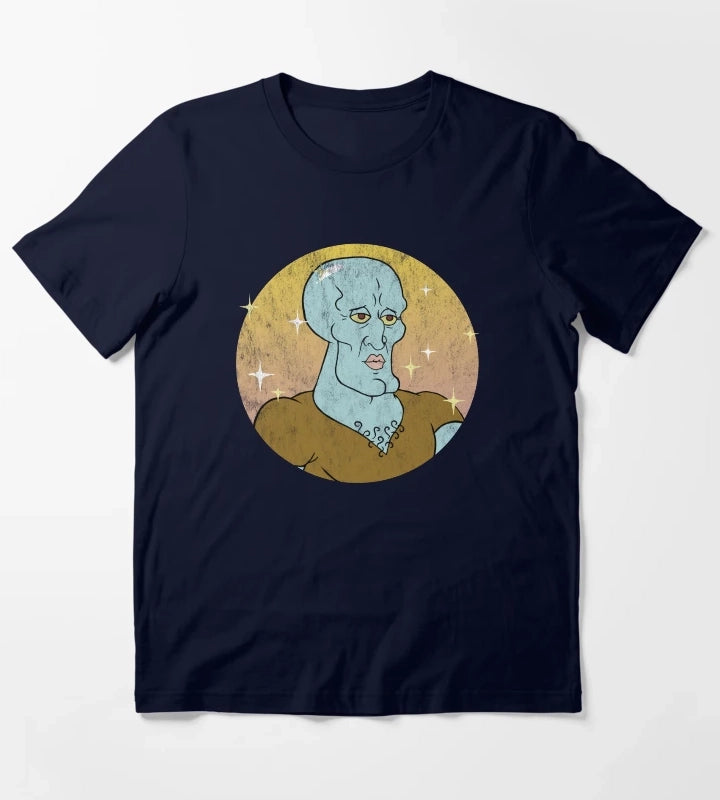 SpongeBob SquarePants Handsome Squidward Portrait T-Shirt Navy