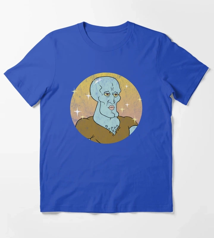 SpongeBob SquarePants Handsome Squidward Portrait T-Shirt Blue