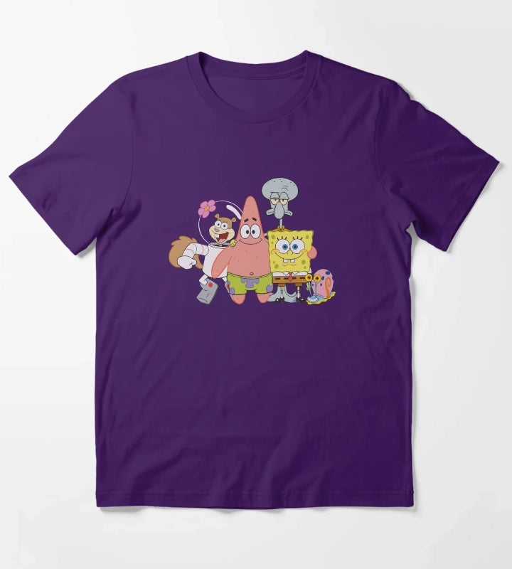 SpongeBob SquarePants Happy Group Shot T-Shirt Purple
