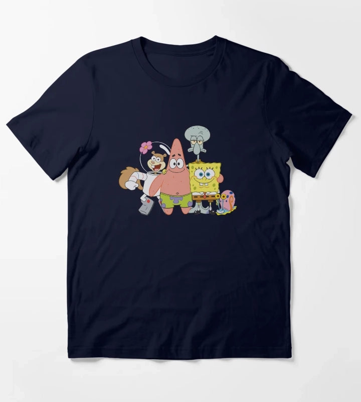 SpongeBob SquarePants Happy Group Shot T-Shirt Navy