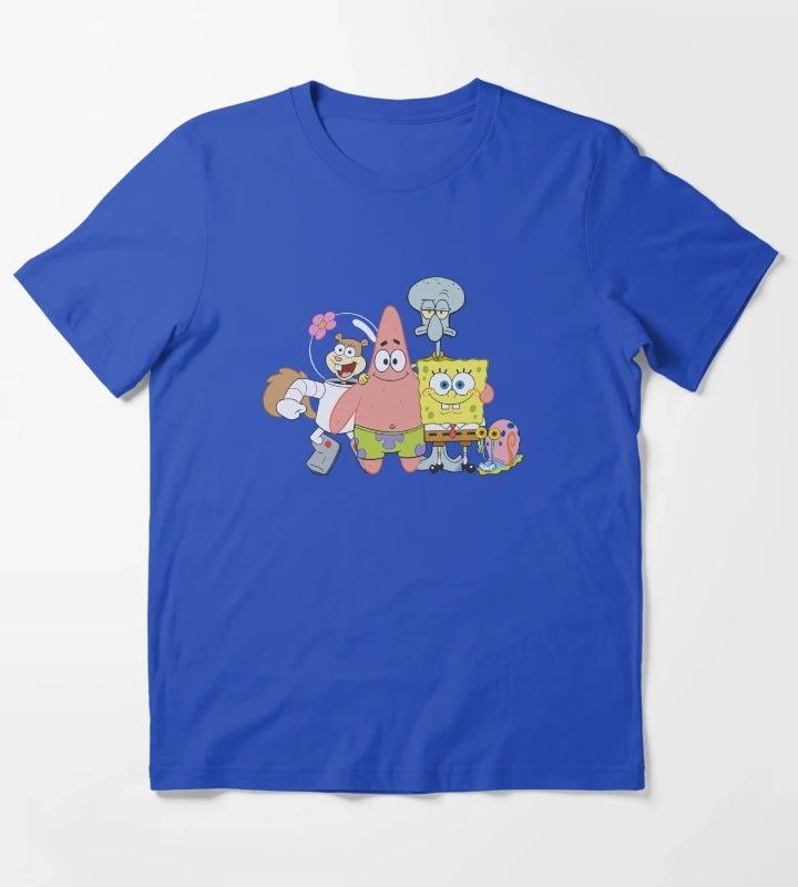 SpongeBob SquarePants Happy Group Shot T-Shirt Blue