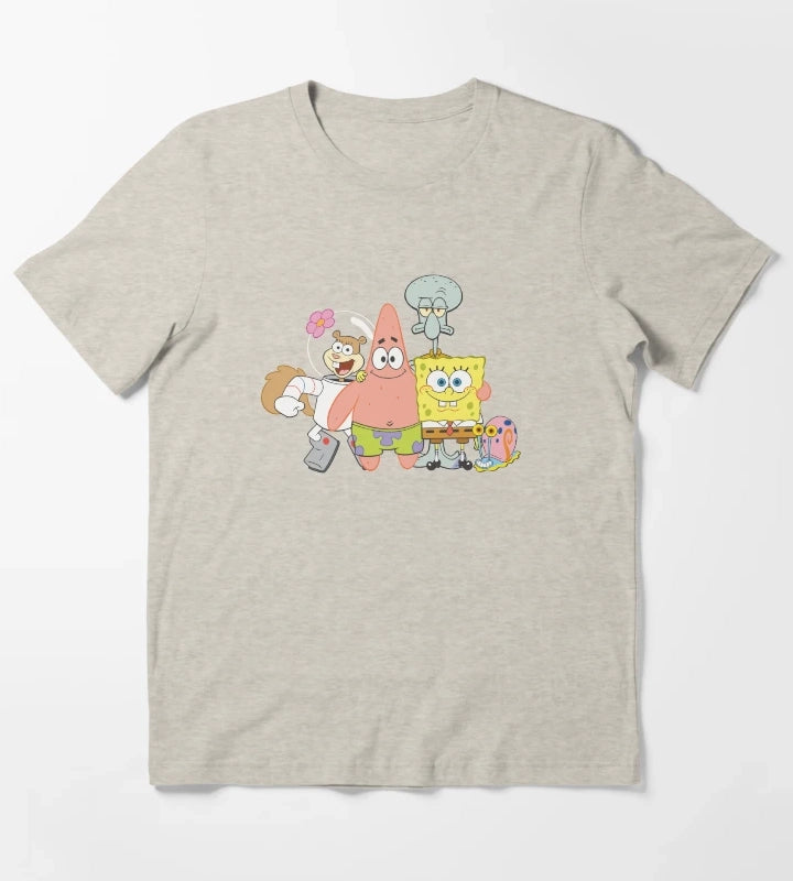 SpongeBob SquarePants Happy Group Shot T-Shirt Cream