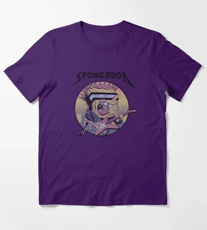 SpongeBob SquarePants Heavy Metal Rock T-Shirt Purple