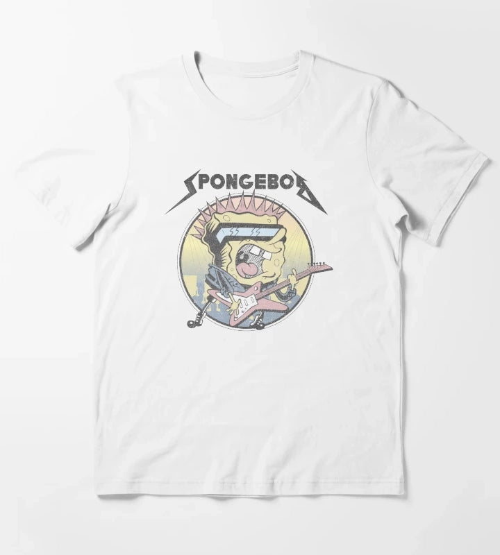 SpongeBob SquarePants Heavy Metal Rock T-Shirt White