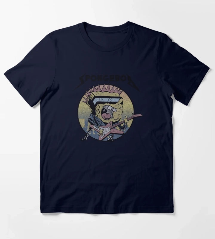 SpongeBob SquarePants Heavy Metal Rock T-Shirt Navy