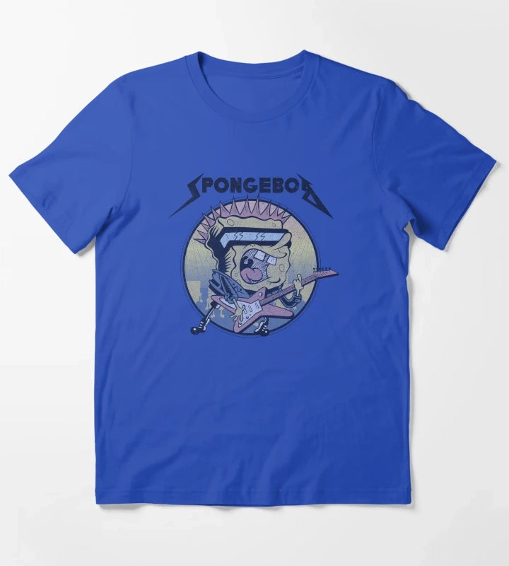 SpongeBob SquarePants Heavy Metal Rock T-Shirt Blue
