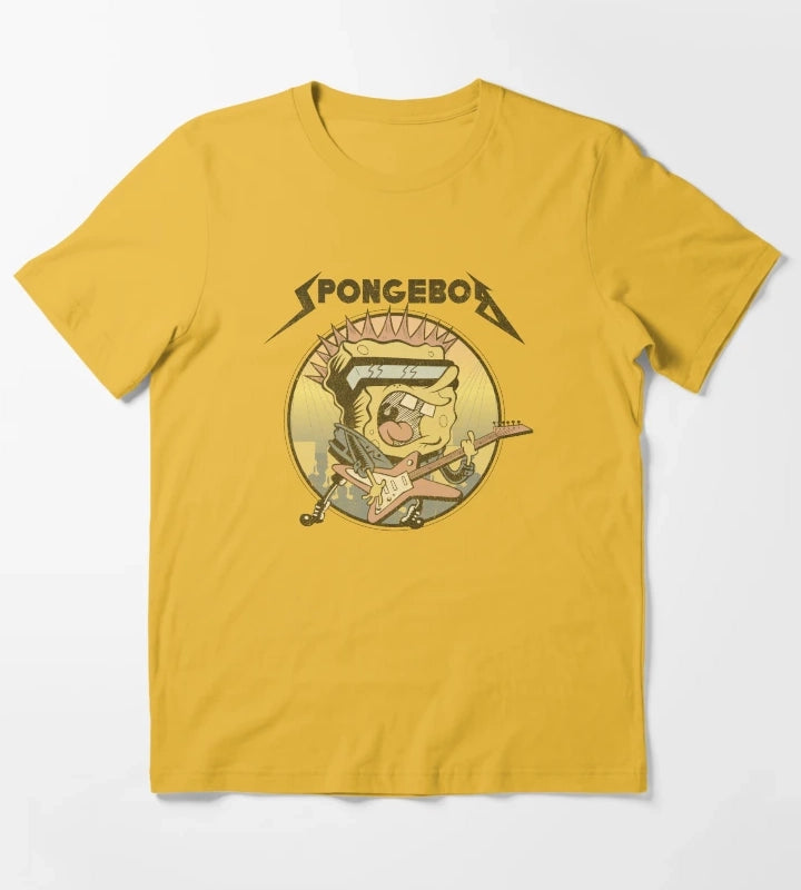 SpongeBob SquarePants Heavy Metal Rock T-Shirt Yellow