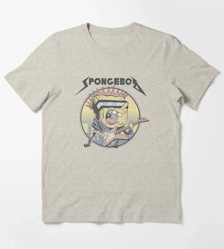 SpongeBob SquarePants Heavy Metal Rock T-Shirt Cream