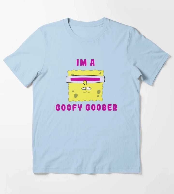 SpongeBob SquarePants Im A Goofy Goober Portrait T-Shirt Sky Blue