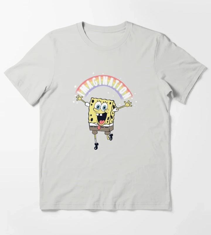 SpongeBob SquarePants Imagination Rainbow T-Shirt Light Grey