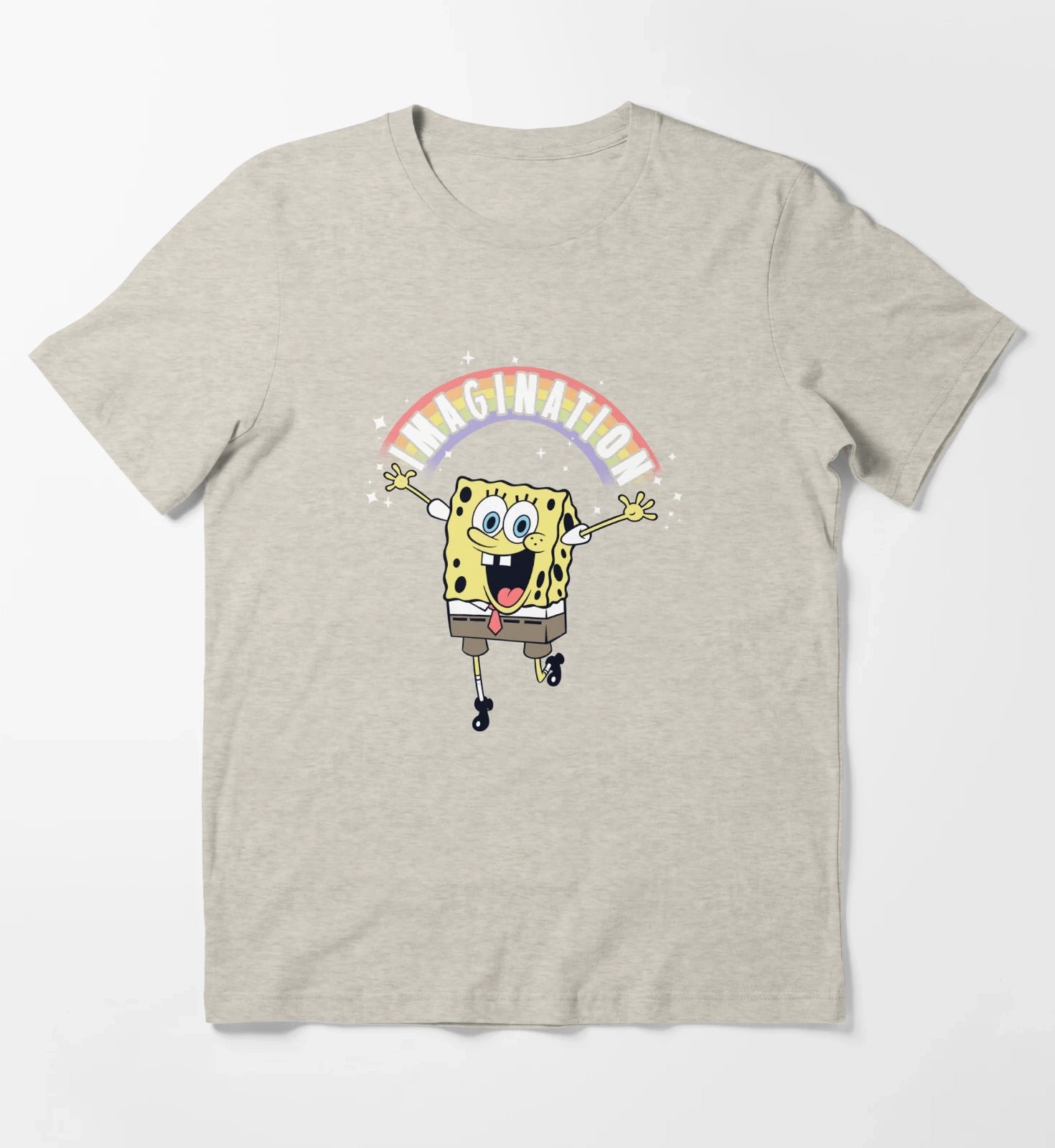 SpongeBob SquarePants Imagination Rainbow T-Shirt Cream