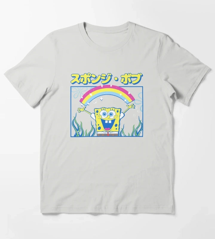 SpongeBob SquarePants Kanji SpongeBob T-Shirt Light Grey