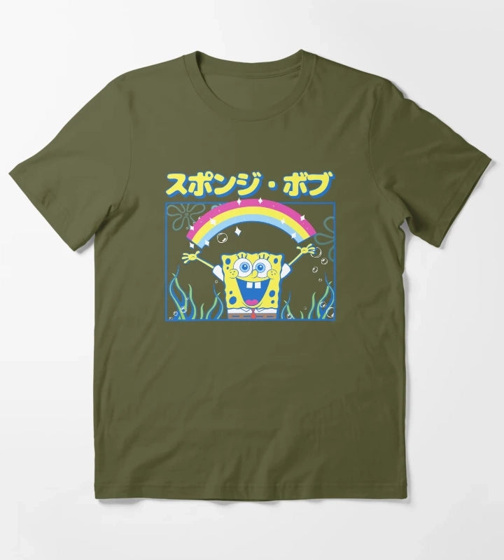 SpongeBob SquarePants Kanji SpongeBob T-Shirt Olive Green