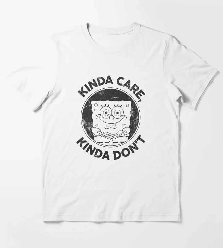 SpongeBob SquarePants Kinda Care Kinda Dont T-Shirt White