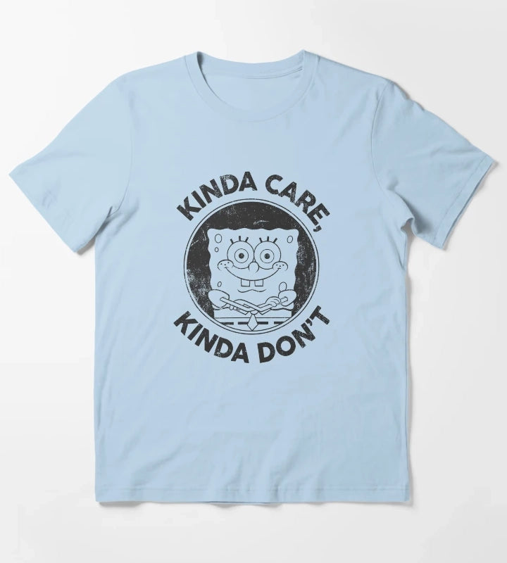 SpongeBob SquarePants Kinda Care Kinda Dont T-Shirt Sky Blue