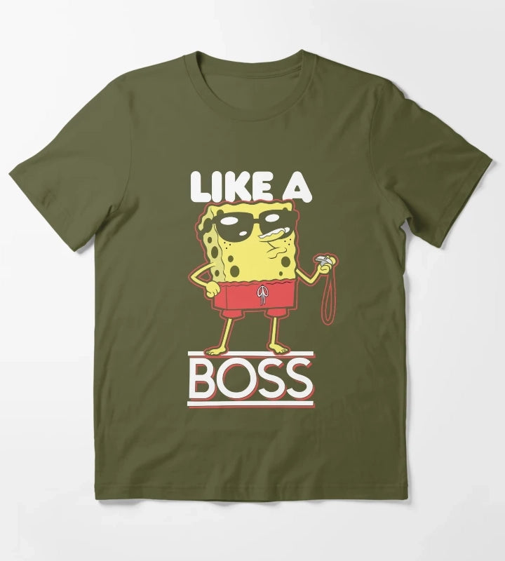 SpongeBob SquarePants Lifeguard Like A Boss T-Shirt Olive Green