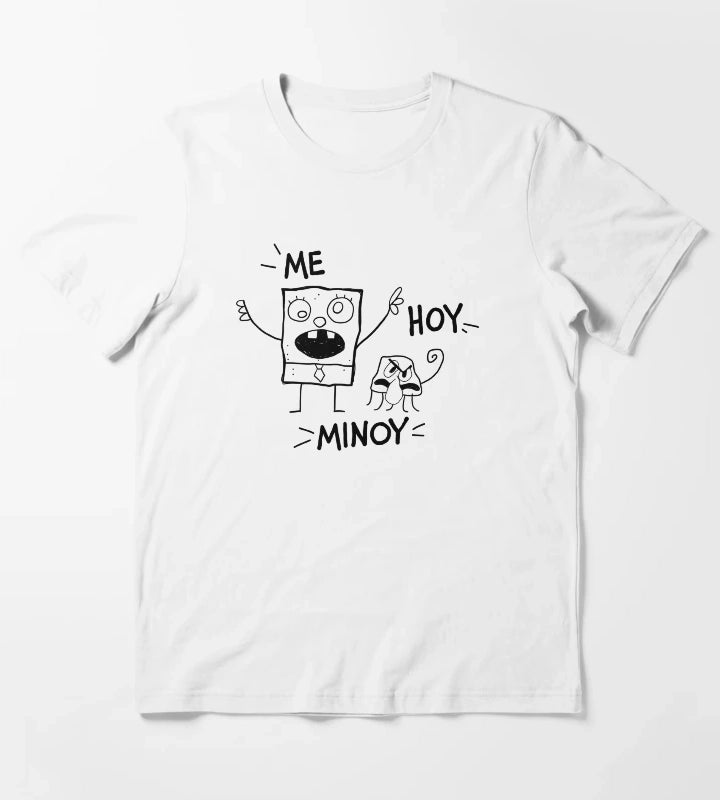 SpongeBob SquarePants Me Hoy Minoy Outline Sketch T-Shirt White
