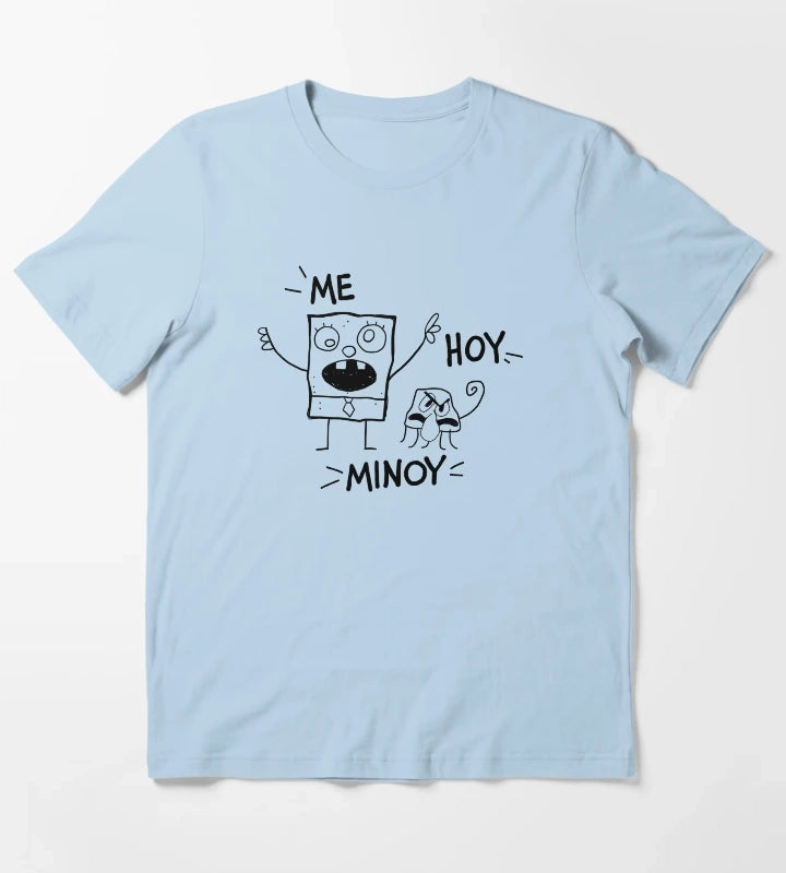 SpongeBob SquarePants Me Hoy Minoy Outline Sketch T-Shirt Sky Blue