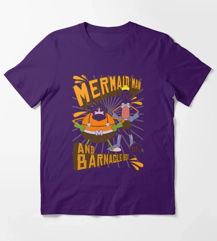 SpongeBob SquarePants Mermaid Man And Barnacle Boy T-Shirt Purple