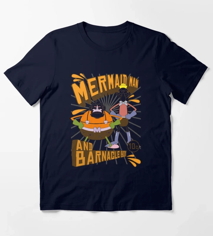 SpongeBob SquarePants Mermaid Man And Barnacle Boy T-Shirt Navy