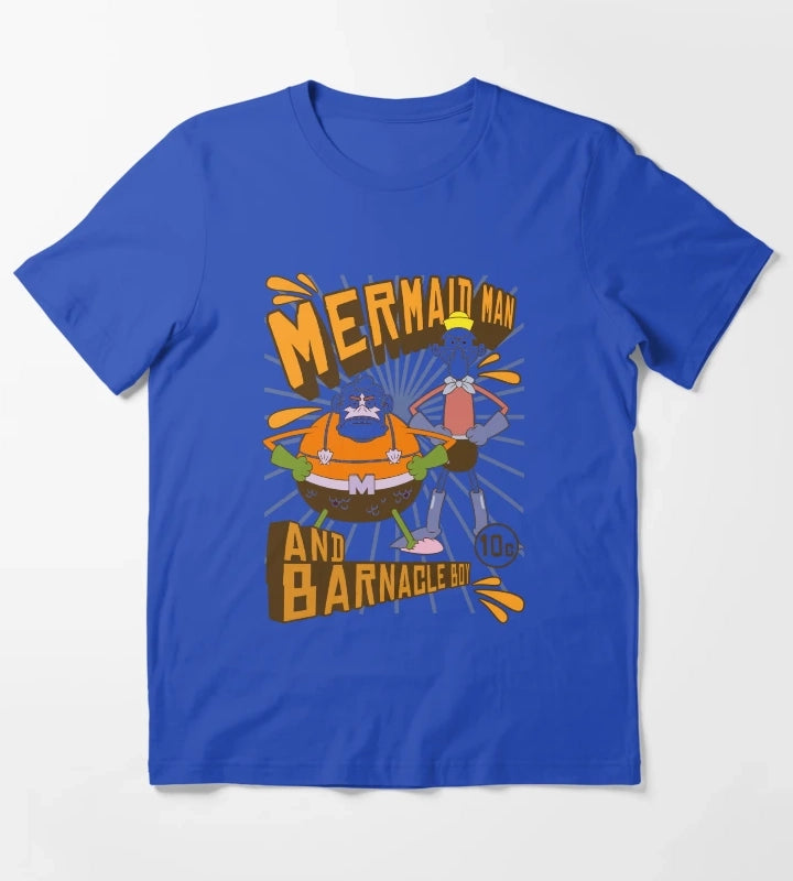 SpongeBob SquarePants Mermaid Man And Barnacle Boy T-Shirt Blue